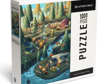 Puzzle, Camping Enjoyment, 1000 Pieces, Unique Jigsaw, Family, Adults