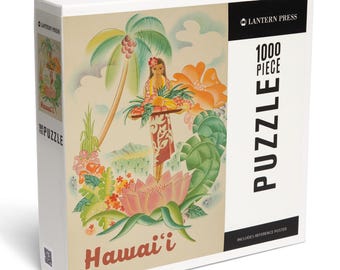 Puzzle, Hawaii, Vintage Welcome, 1000 Pieces, Unique Jigsaw, Family, Adults