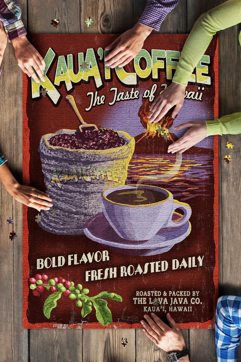 Kauai Hawaii Kauai Coffee Vintage Sign 6 Sizes Art Prints Etsy