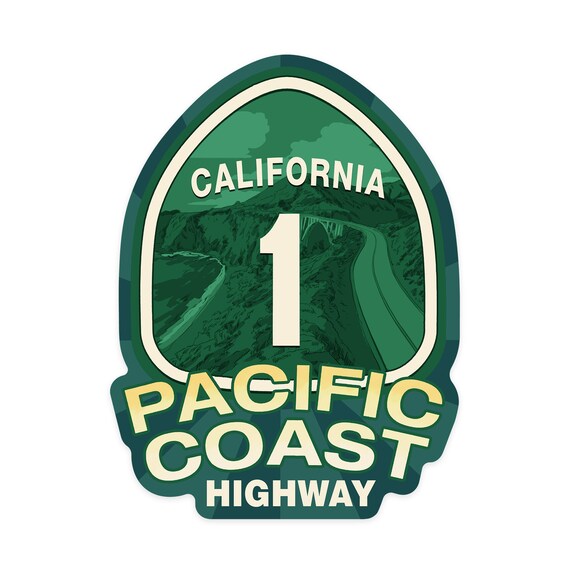 Sticker California Pacific Coast Highway 1 Contour Vinyl - Etsy