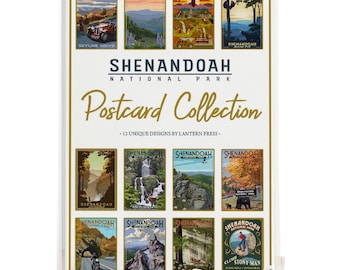Postales, colección del Parque Nacional Shenandoah, Virginia, 12 postales originales diferentes de 4x6 pulgadas ilustradas a mano por Lantern Press.