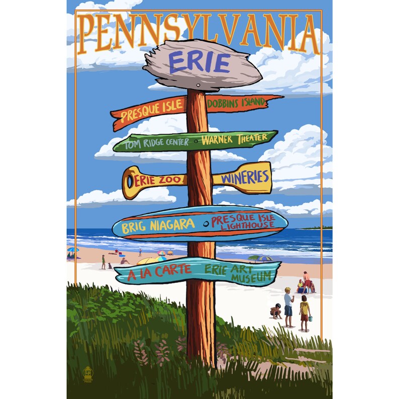 Erie Pennsylvania Sign Destinations 6 Sizes Art Prints Etsy