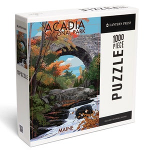 Puzzle, Acadia National Park, Maine, Stone Bridge, 1000 Pieces, Unique Jigsaw, Family, Adults