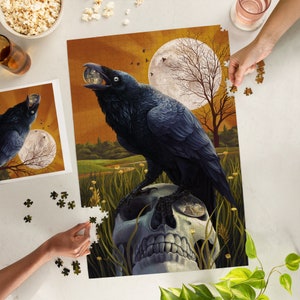 Puzzle Raven and Skull 1000 Pieces Unique Jigsaw Family - Etsy
