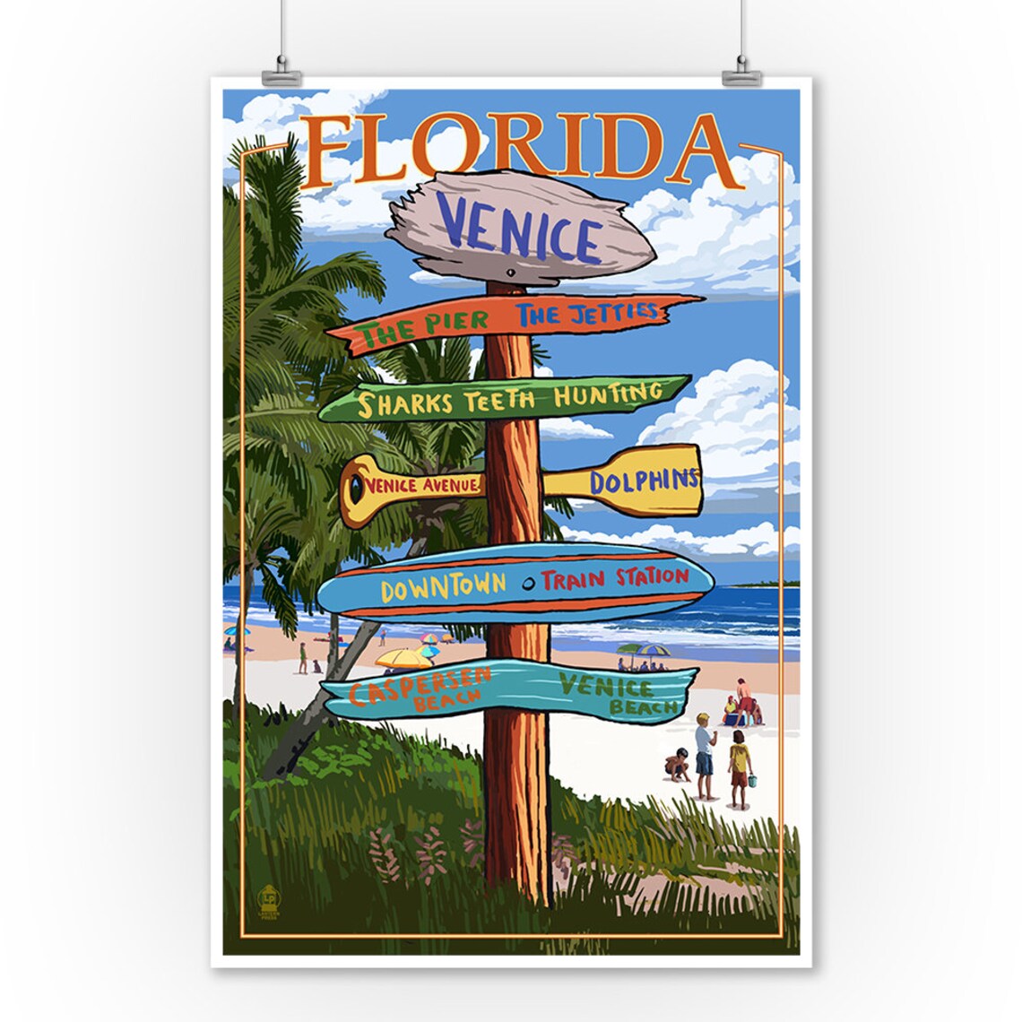 Prints Signs Venice Florida Sign Post Lantern Press Etsy
