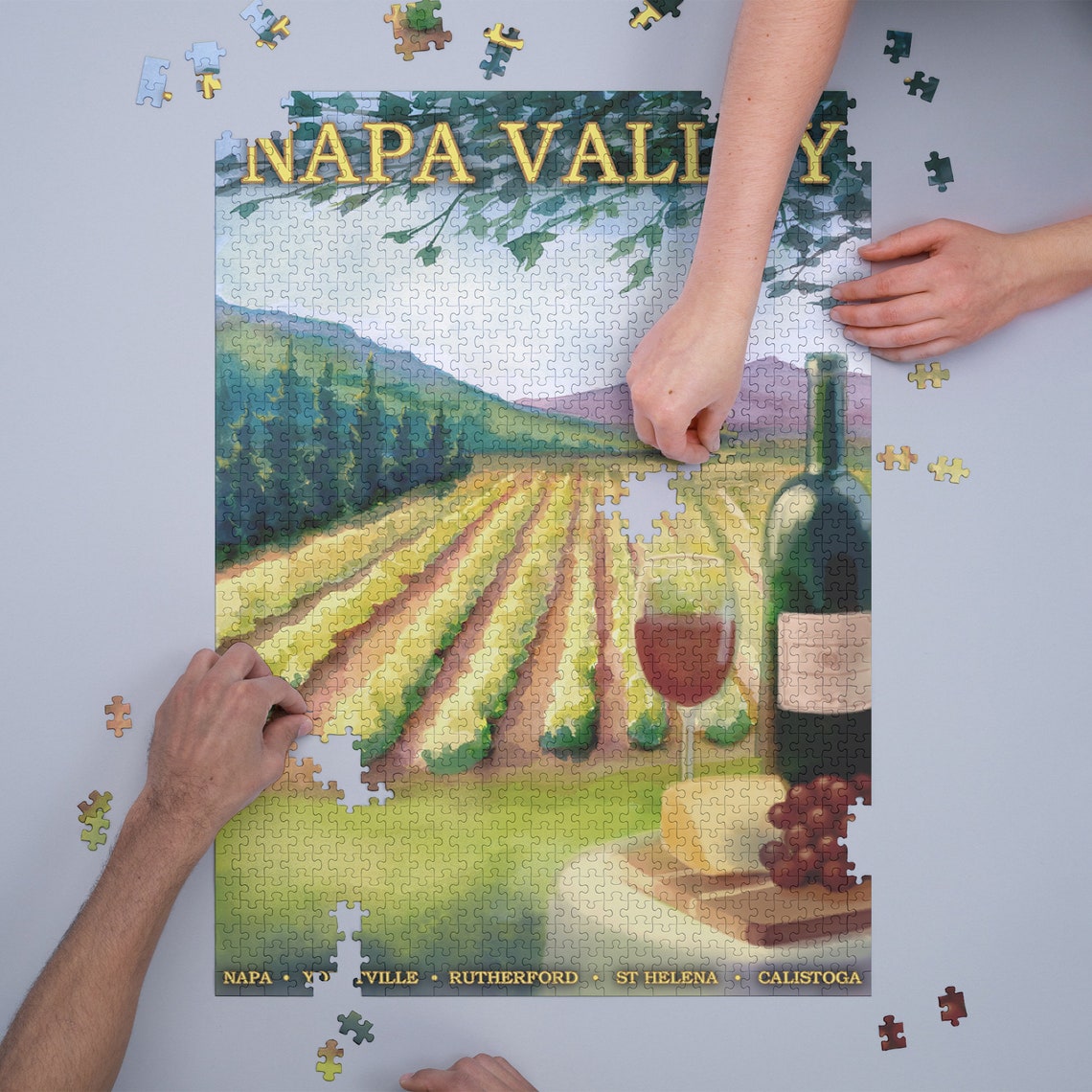Puzzle Napa Valley California Wine Country 1000 Pieces Etsy