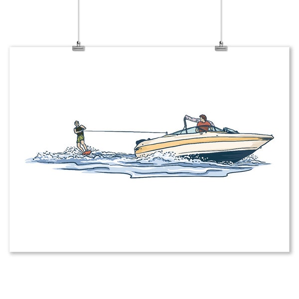 Water Ski Art Etsy