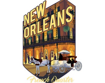 Louisiana Large Alt Contour Vinyl Die-Cut Sticker 3 to 6 inches, New Orleans French Quarter Waterproof Decal for Cars, Water Bottles, Laptops, Coolers 