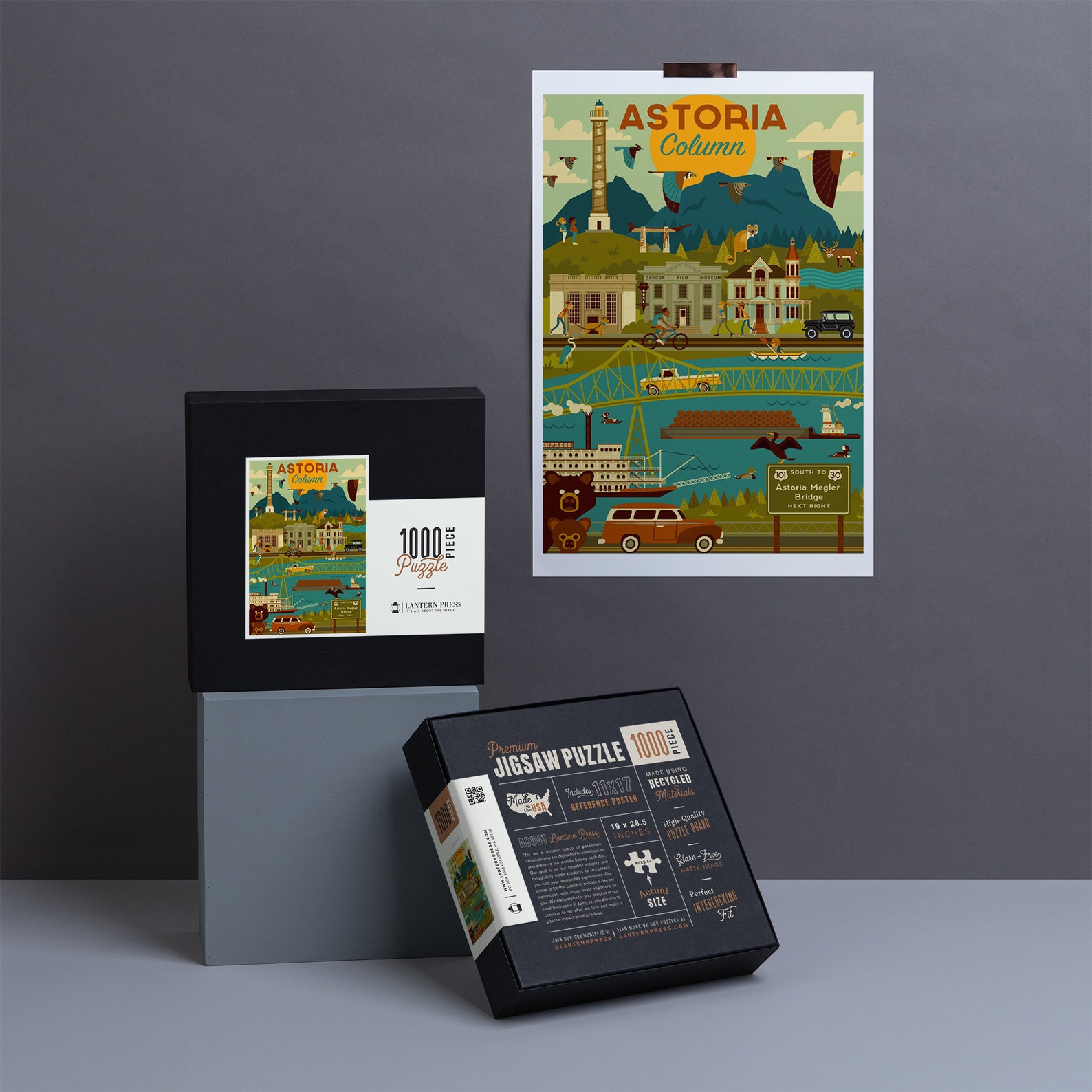 Puzzle Astoria Oregon Colonne Astoria Géométrique Lantern Etsy