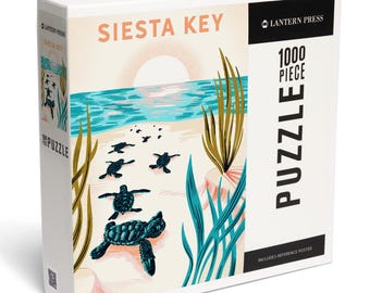 Puzzle, Siesta Key, Florida, Courageous Explorer Collection, Turtle, Respect the Locals, 1000 Pieces, Unique Jigsaw, Family, Adults
