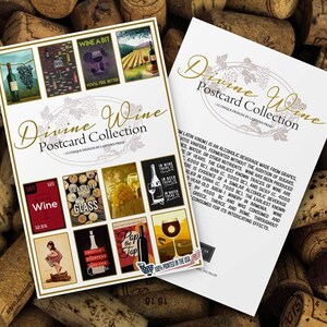 Postcards, Wine Themed Collection Set, 12 Different Original Hand Illustrated 4x6 Postcards by Lantern Press zdjęcie 4