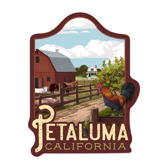 Sticker Petaluma California Barnyard Scene Contour Vinyl Etsy