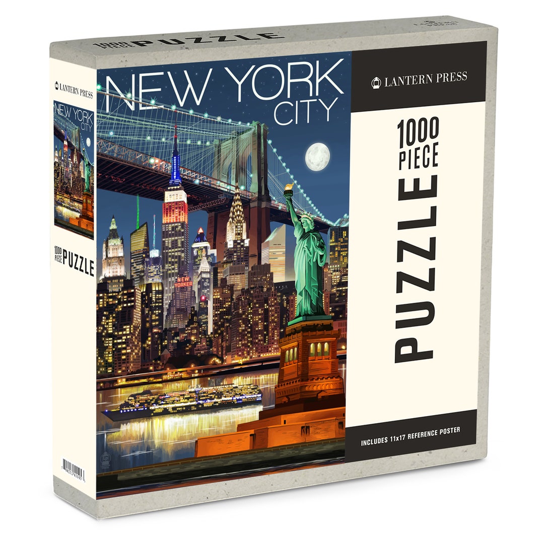 Puzzle New York Skyline at Night 1000 Pieces Unique - Etsy
