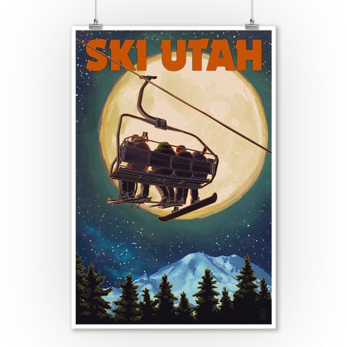 Alta Utah Poster Utah Print Alta Ski Resort Print Skiing Etsy