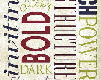 Cabernet Sauvignon Typography (Art Prints available in multiple sizes)