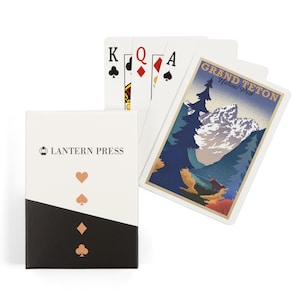 Playing Cards, Grand Teton National Park, Wyoming, Lithograph, 52 Card Deck with Jokers in Box, Unique Art