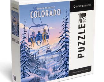 Puzzle, Breckenridge, Colorado, Chill on the Uphill, Ski Lift, 1000 Pieces, Unique Jigsaw, Family, Adults