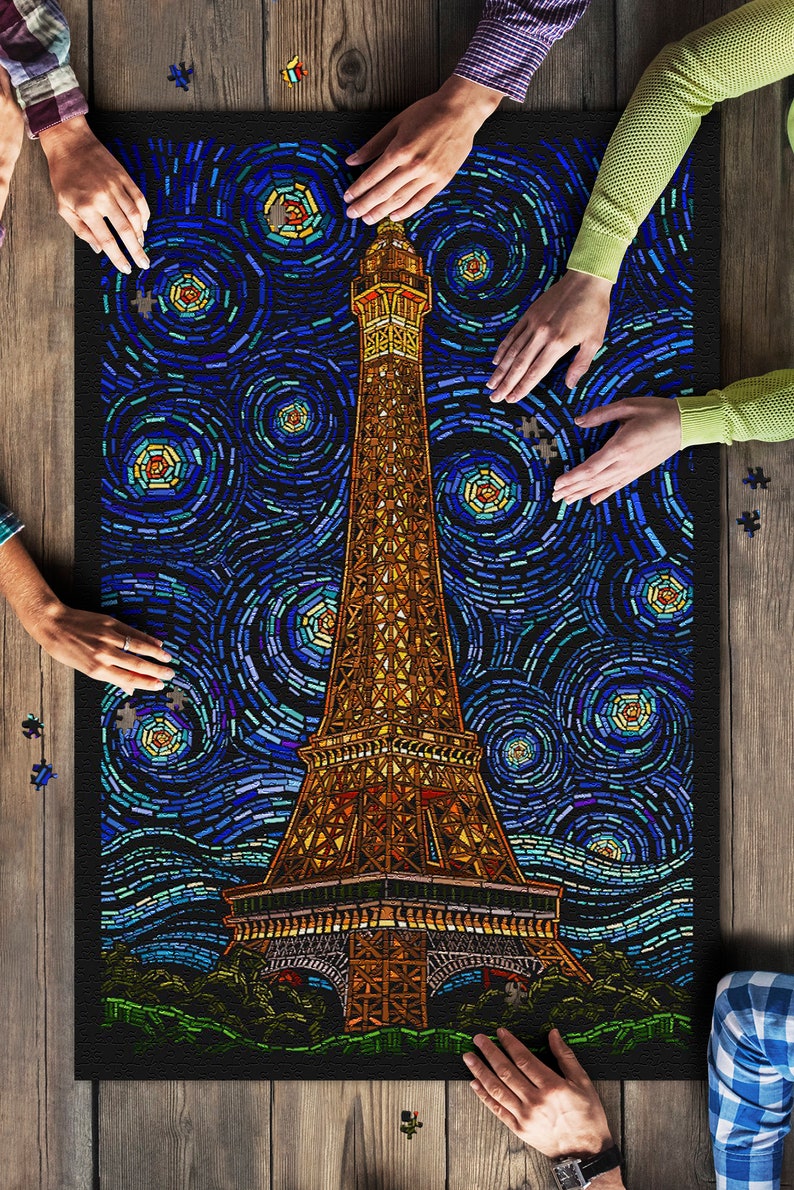 Paris France Eiffel Tower Mosaic 6 Sizes Art Prints | Etsy