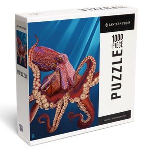 Puzzle, Octopus (Red), 1000 Pieces, Unique Jigsaw, Family, Adults