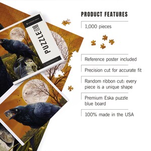 Puzzle Raven and Skull 1000 Pieces Unique Jigsaw Family - Etsy