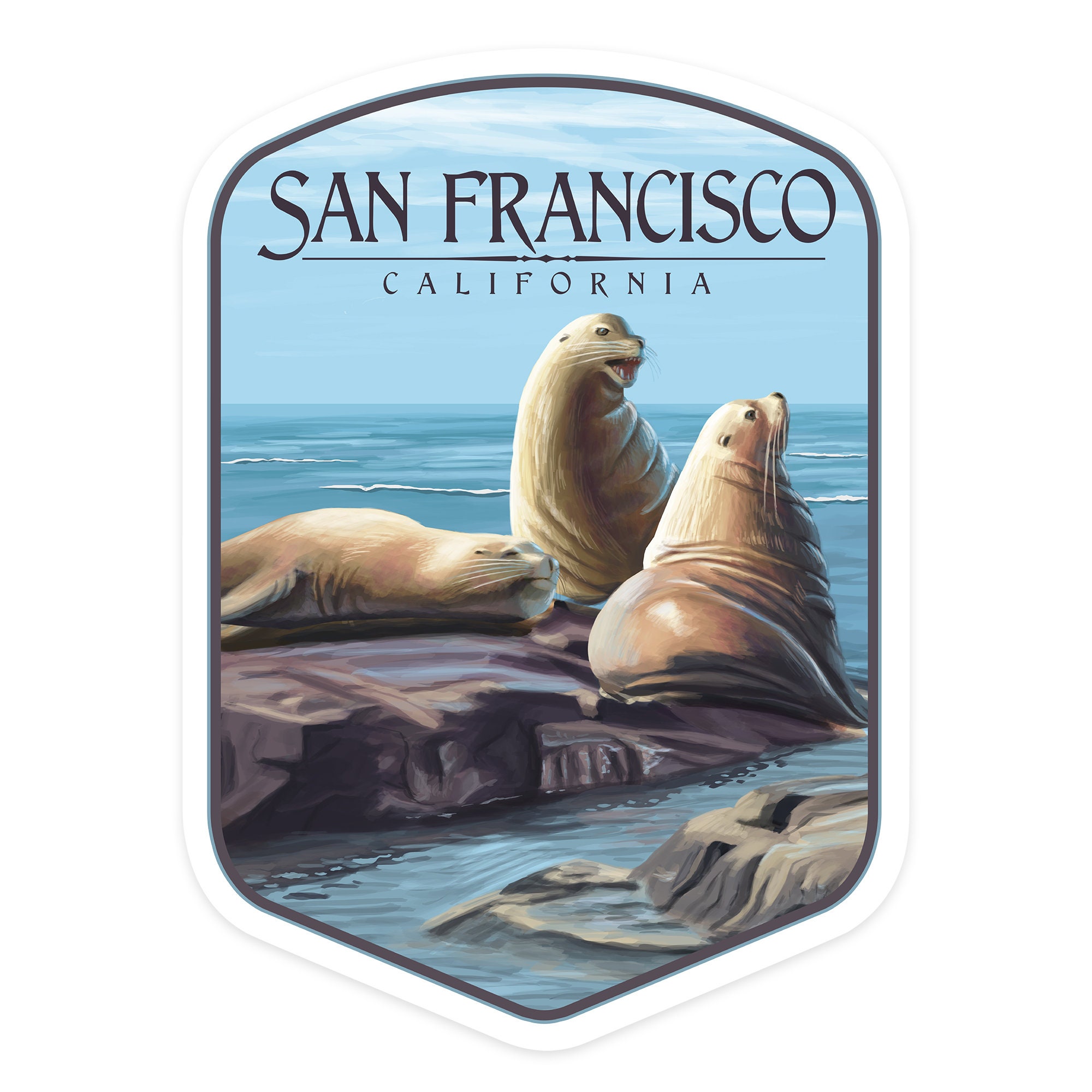 Sticker San Francisco California Sea Lions Contour Vinyl Etsy 日本