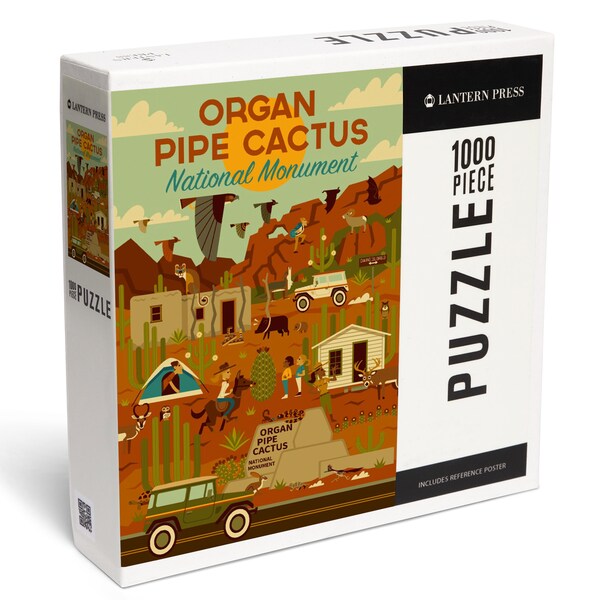 Puzzle, Organ Pipe Cactus National Monument, Arizona, Geometric, 1000 Pieces, Unique Jigsaw, Family, Adults