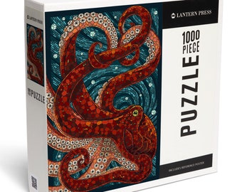 Puzzle, Octopus, Paper Mosaic, 1000 Pieces, Unique Jigsaw, Family, Adults