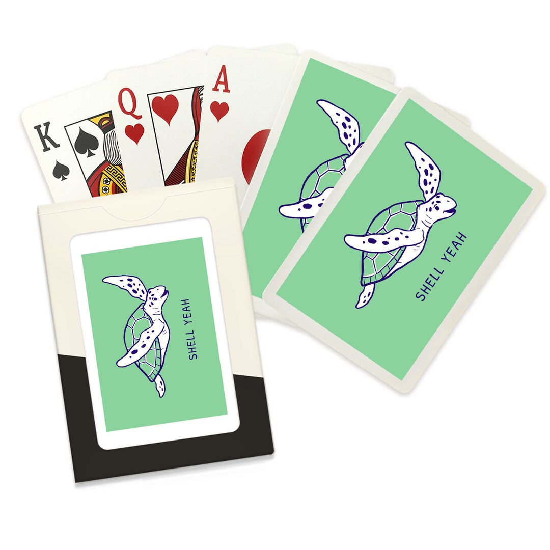 Playing Cards, Humorous Animals Collection, Sea Turtle, Shell Yeah, 52 ...