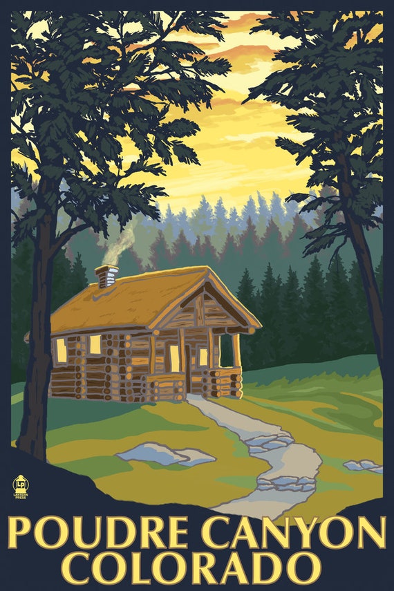 Poudre Canyon Colorado Cabin Scene Art Prints Wood Etsy