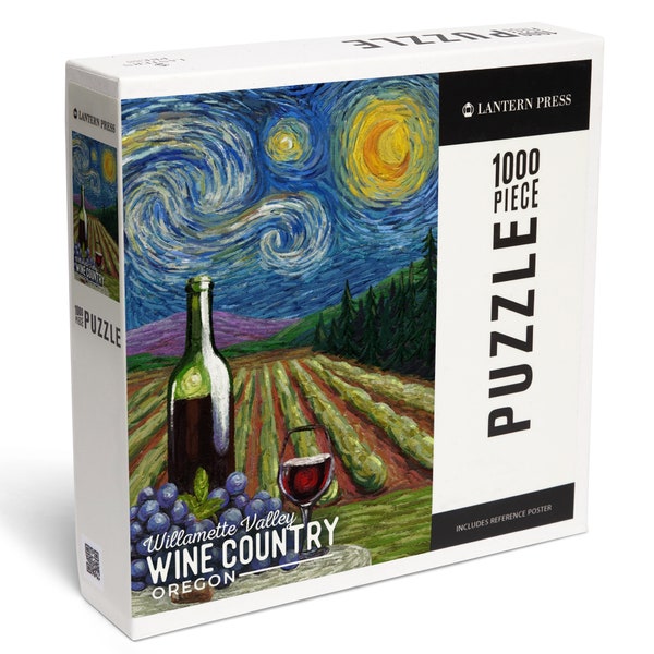 Puzzle, Willamette Valley, Oregon, Wine Country, Starry Night, 1000 Pieces, Unique Jigsaw, Family, Adults