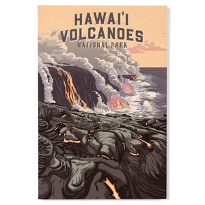 Bosque de abedul, Parque Nacional de los Volcanes de Hawái, Hawái, Serie de Parques Nacionales Pictóricos, Letrero o postales sostenibles, Arte listo para colgar