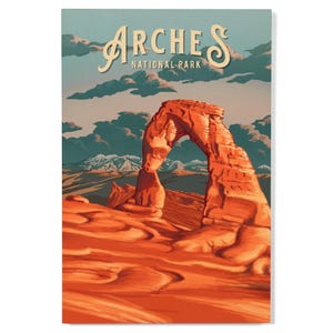 Birch Wood, Arches National Park, Utah, Painterly National Park Series, Sustainable Sign or Postcards, Ready to Hang Art