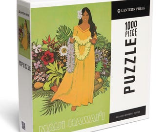 Puzzle, Maui, Hawaii, Welcome with Lei, 1000 Pieces, Unique Jigsaw, Family, Adults