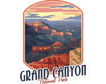 Sticker,  Grand Canyon National Park, Mather Point, , Vinyl Die Cut, Waterproof Outdoor Use