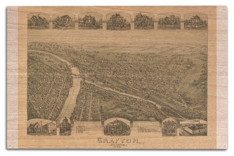 Grafton West Virginia Panoramic Map 6 Sizes Art Prints  Etsy