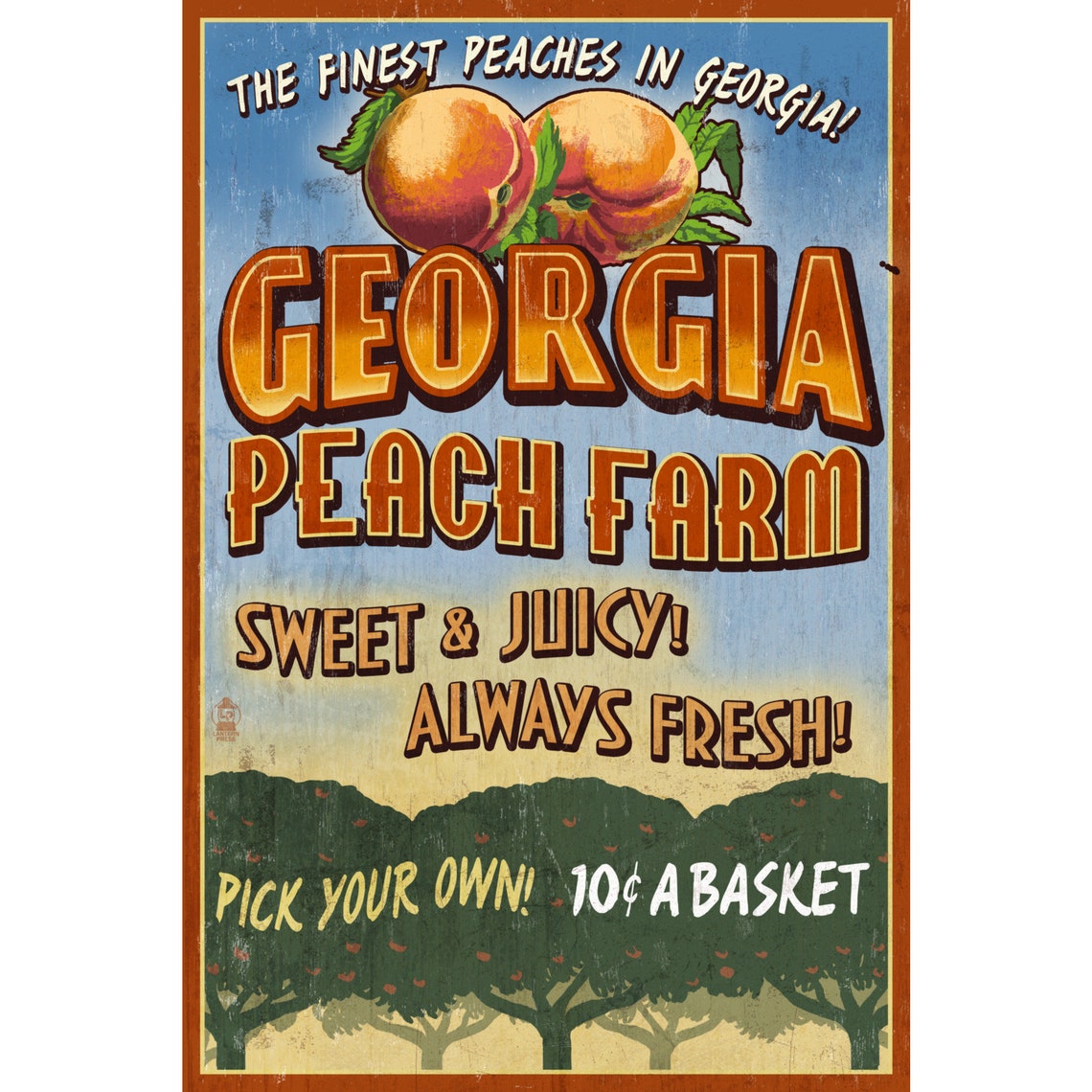 Peach Farm Vintage Sign 6 Sizes Art Prints Etsy