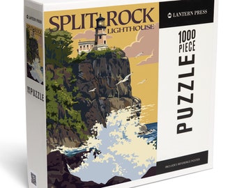 Puzzle, Minnesota, Split Rock Lighthouse on Lake Superior, 1000 Pieces, Unique Jigsaw, Family, Adults