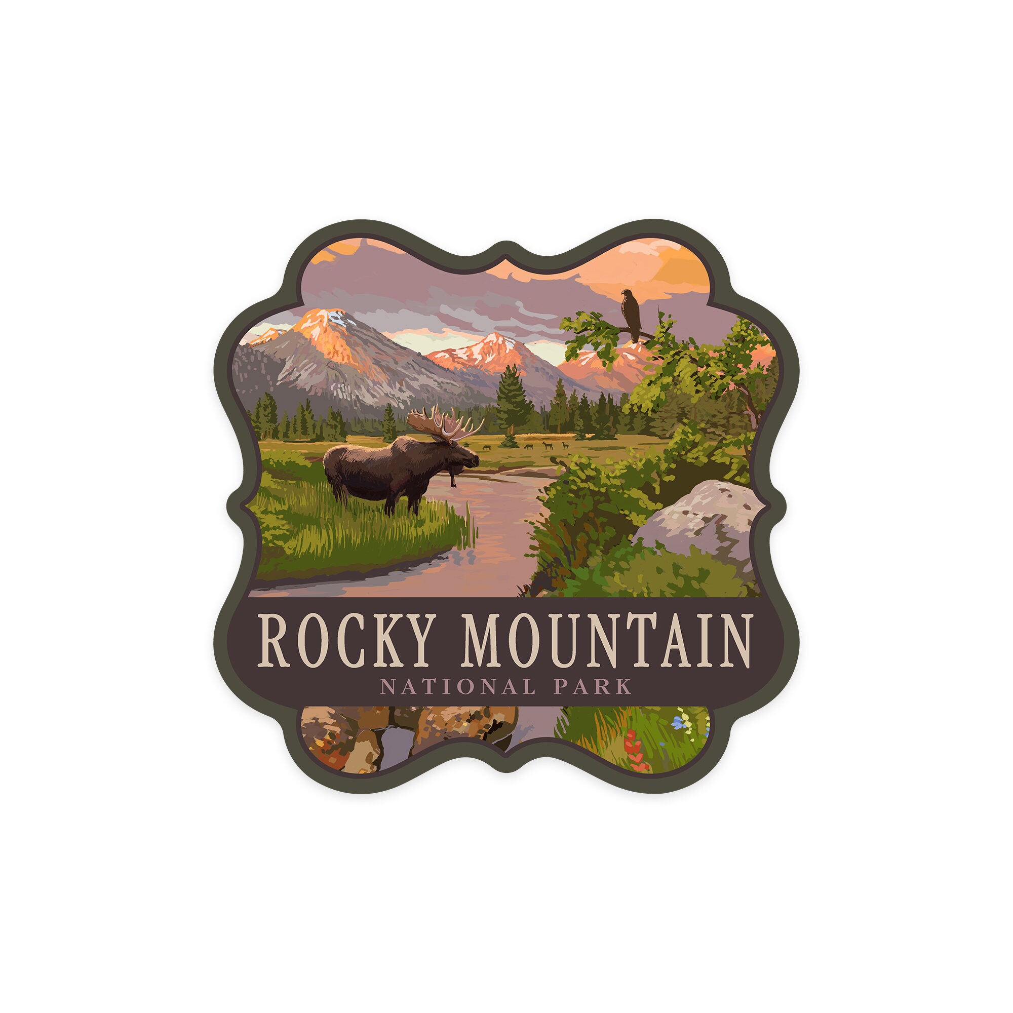Rocky Mountain National Park Sticker Decal Colorado Vinyl 2.3" X 4" Vintage 