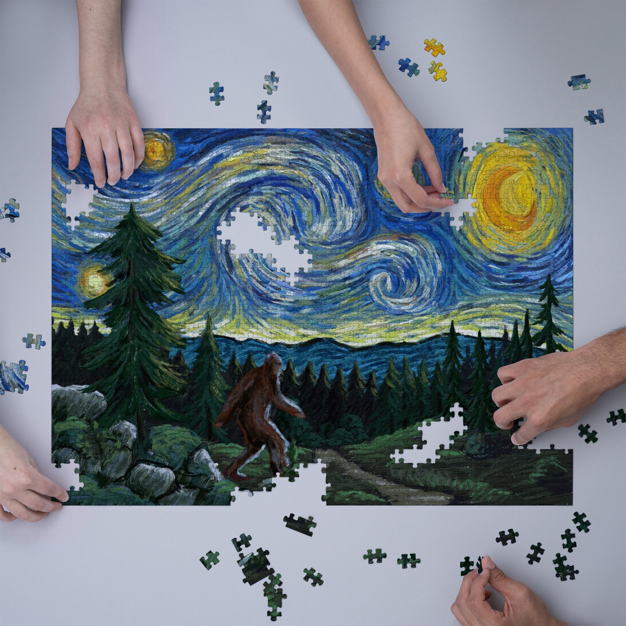 Rompecabezas Van Gogh Starry Night Bigfoot Lantern Press Etsy