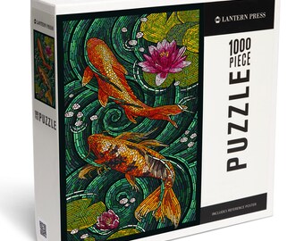 Puzzle, Koi, Paper Mosaic, 1000 Pieces, Unique Jigsaw, Family, Adults