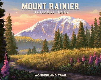 Puzzle, Mount Rainier, Washington,, Mt Rainier National, 1000 Pieces, Unique Jigsaw, Family, Adults