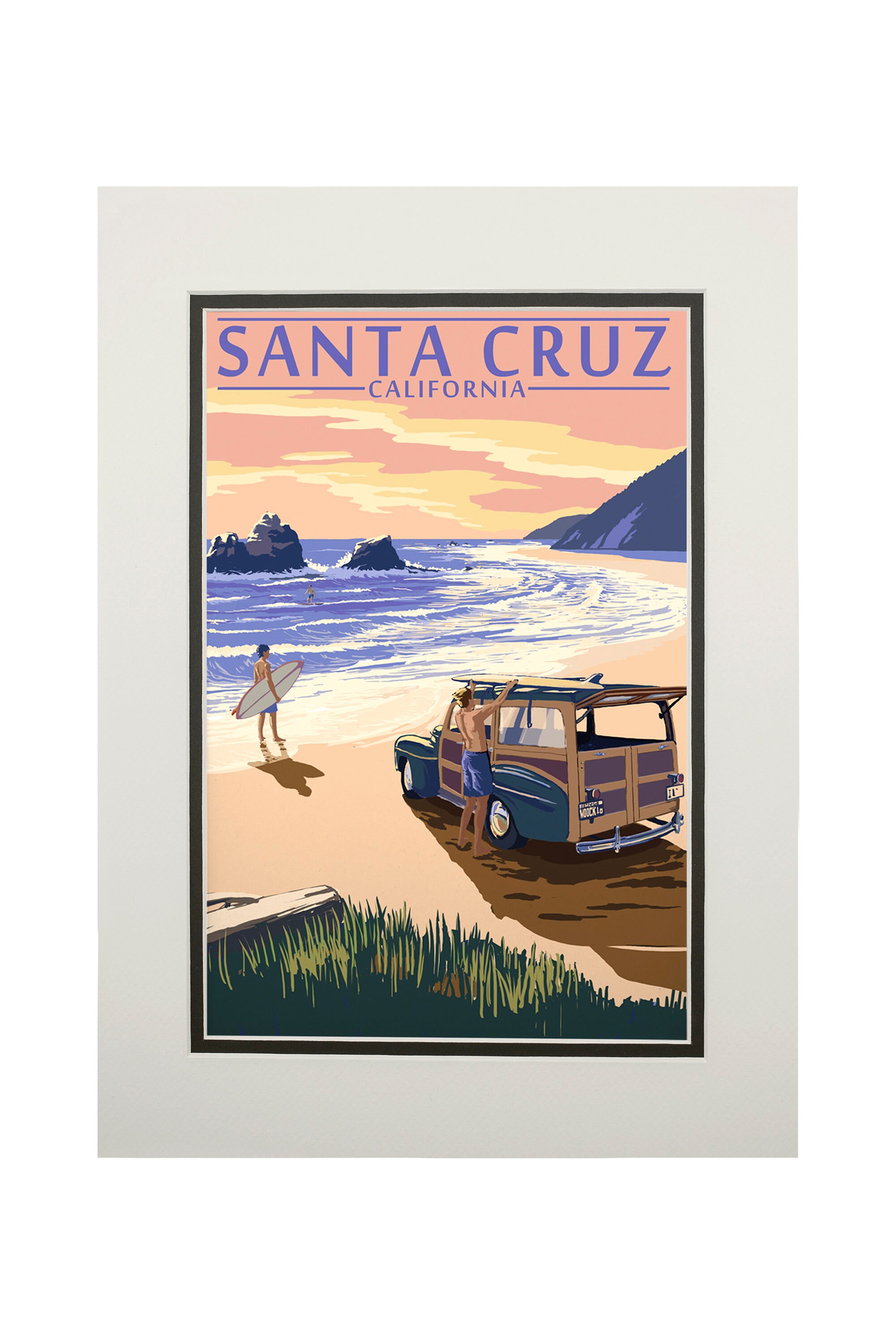 Prints Signs Santa Cruz California Woody on Beach Lantern | Etsy