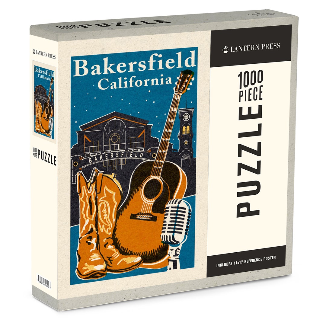 Puzzle Bakersfield California Woodblock 1000 Pieces Etsy