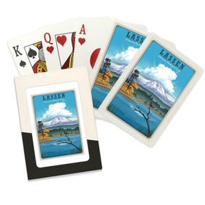 Playing Cards, Lassen Volcanic National Park, California, Lithograph National Park Series, 52 Card Deck with Jokers in Box, Unique Art