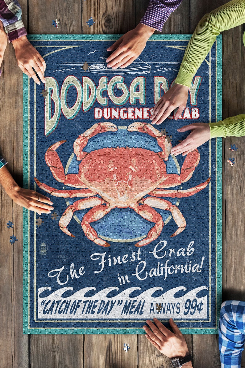 Bodega Bay California Dungeness Crab Vintage Sign 6 Sizes | Etsy