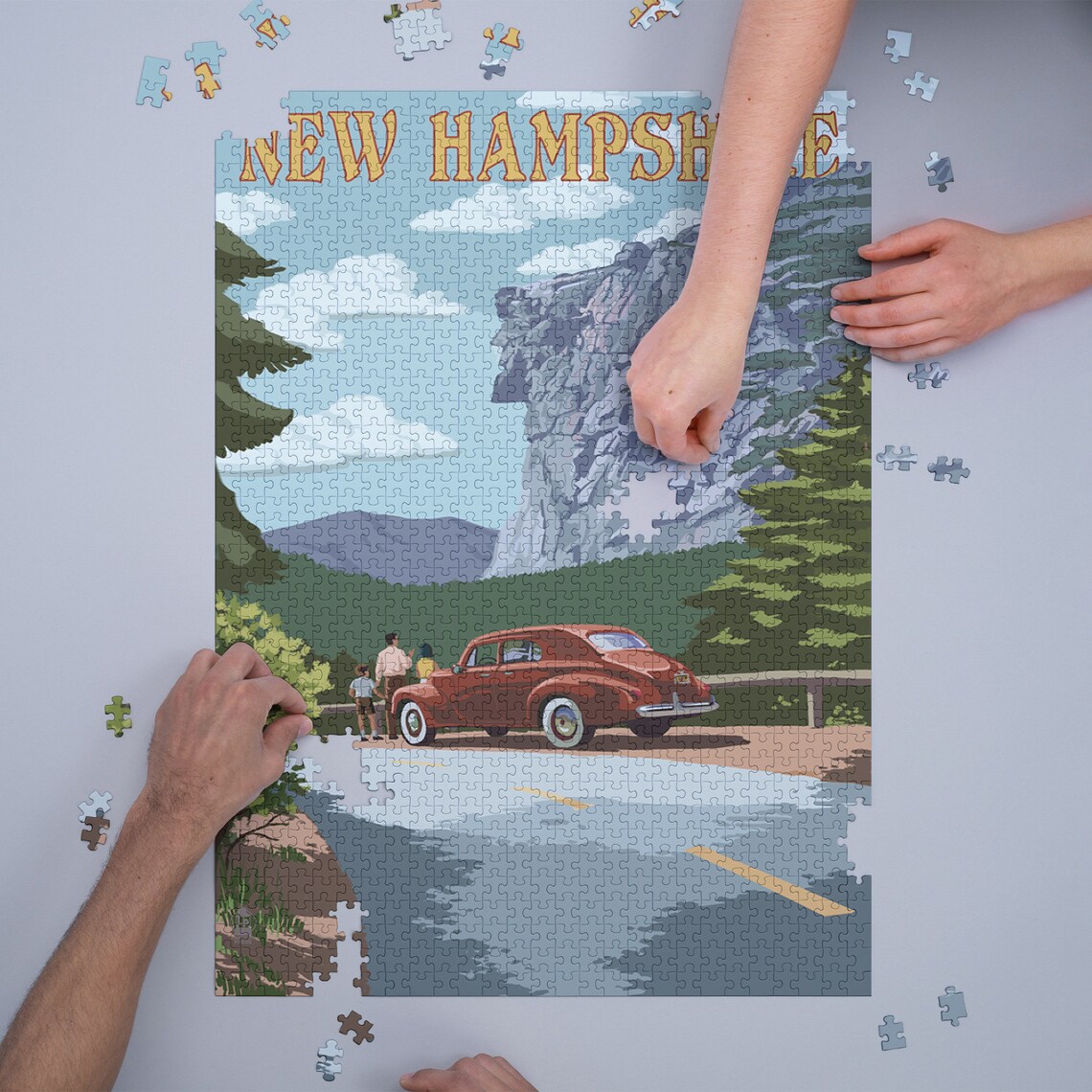 Jigsaw Puzzle New Hampshire Old Man of the Mountain & Etsy