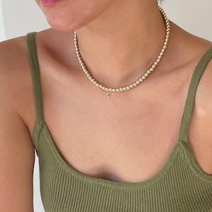 Round Bead Necklace / Dainty Bead Necklace