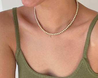 Round Bead Necklace / Dainty Bead Necklace