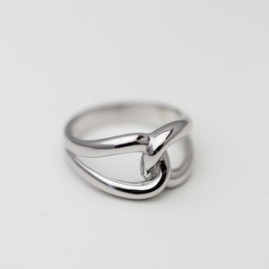 Simple Silver Rings | Tie Ring in Sterling Silver | Infinity Link Rings ...