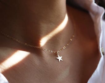 14K Gold Star Necklace // Jewelry gift for her // 14K Solid by E&E PROJECT